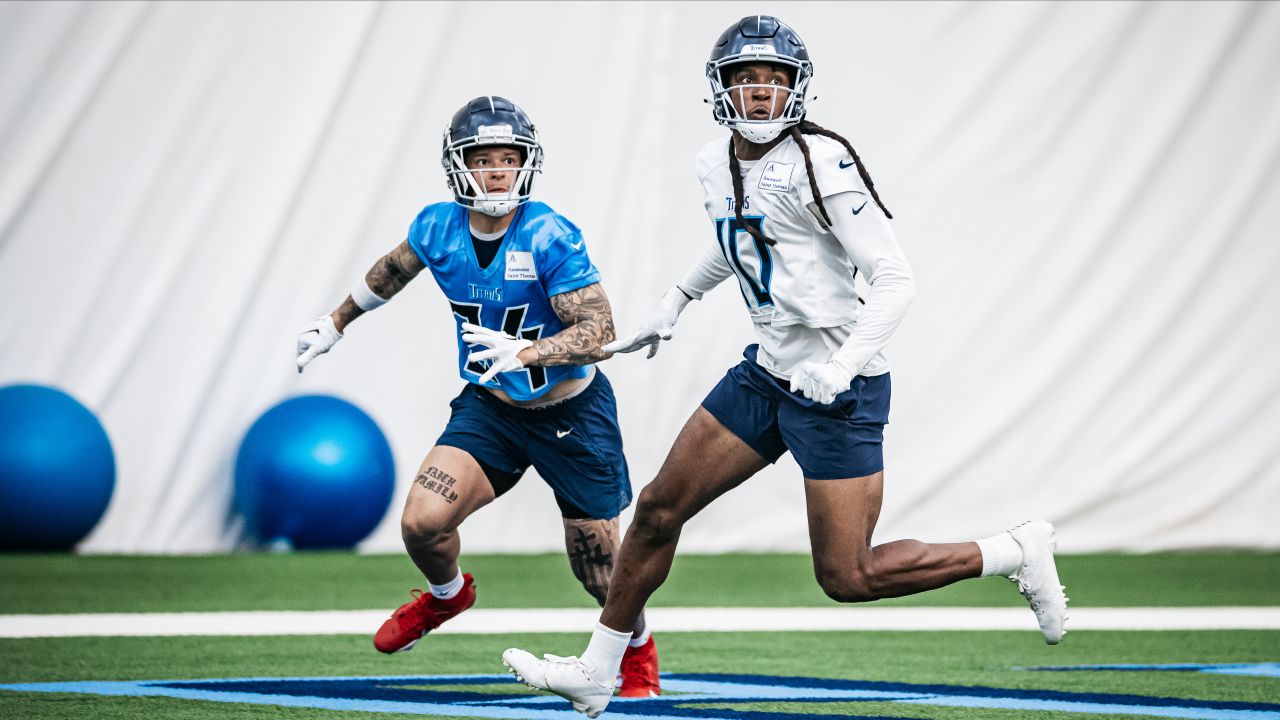 Tennessee Titans safety Amani Hooker (37) walks of the field after an NFL  football training camp practice Monday, July 31, 2023, in Nashville, Tenn.  (AP Photo/George Walker IV Stock Photo - Alamy