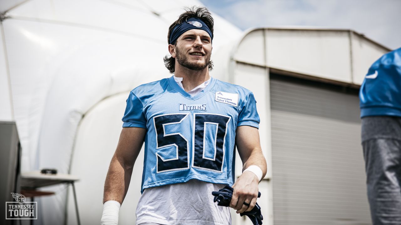 Tennessee Titans linebacker Jack Gibbens (50) during an NFL