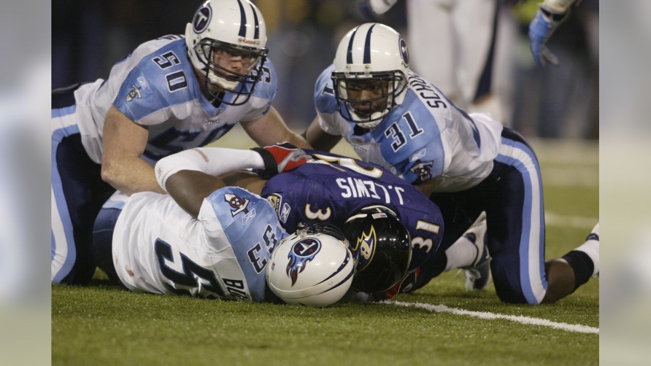 Tennessee Titans linebacker Rocky Boiman in action against the Baltimore  Ravens during an NFL football game on Sunday, Sept. 18, 2005 at The  Coliseum in Nashville, TN. Boiman finished with one tackle