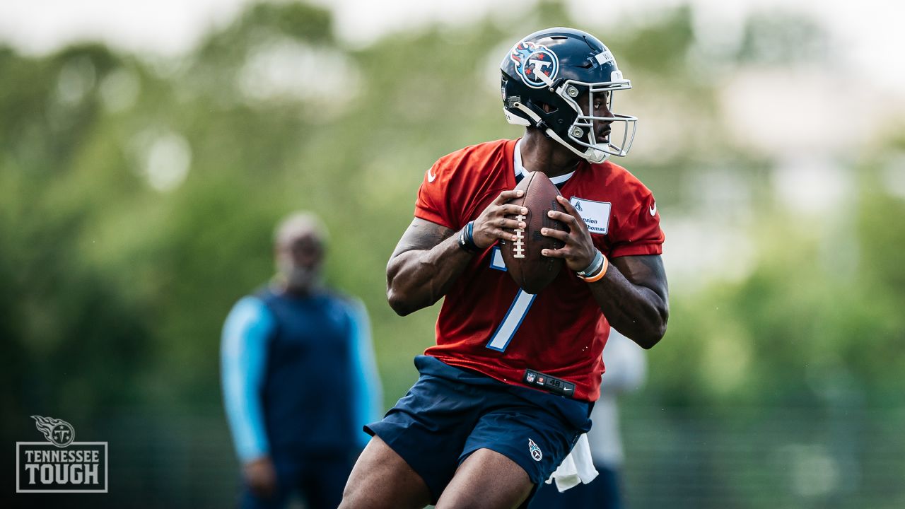 Tennessee Titans wide receiver Brandon Lewis warms up at the NFL football  team's rookie minicamp Friday, May 13, 2022, in Nashville, Tenn. (AP  Photo/Mark Humphrey Stock Photo - Alamy