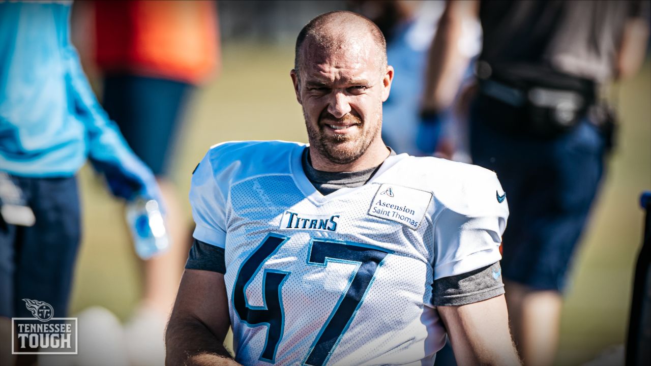 Dallas Cowboys long snapper Matt Overton (45) is seen on the sidelines  during an NFL football