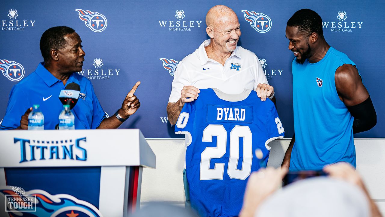 Titans' Byard honored with jersey retirement at MTSU