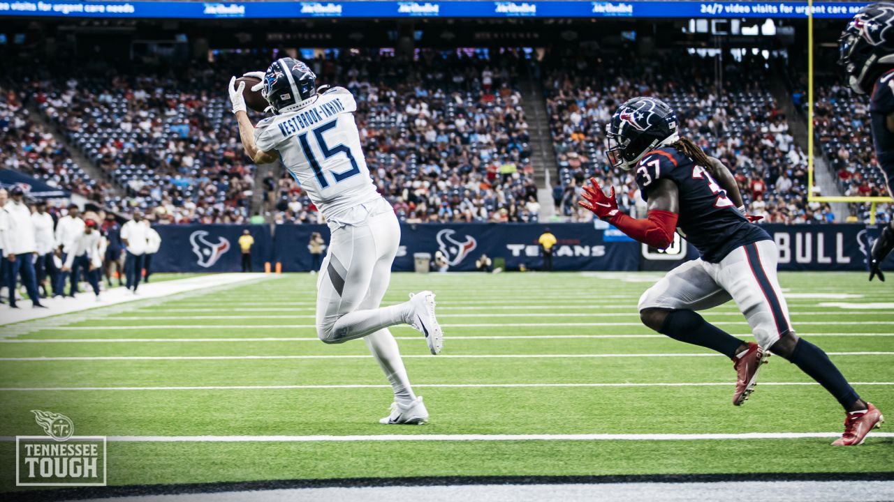 Tennessee Titans wide receiver Nick Westbrook-Ikhine (15) plays against the  Las Vegas Raiders during an NFL football game Sunday, Sept. 25, 2022, in  Nashville, Tenn. (AP Photo/John Amis Stock Photo - Alamy