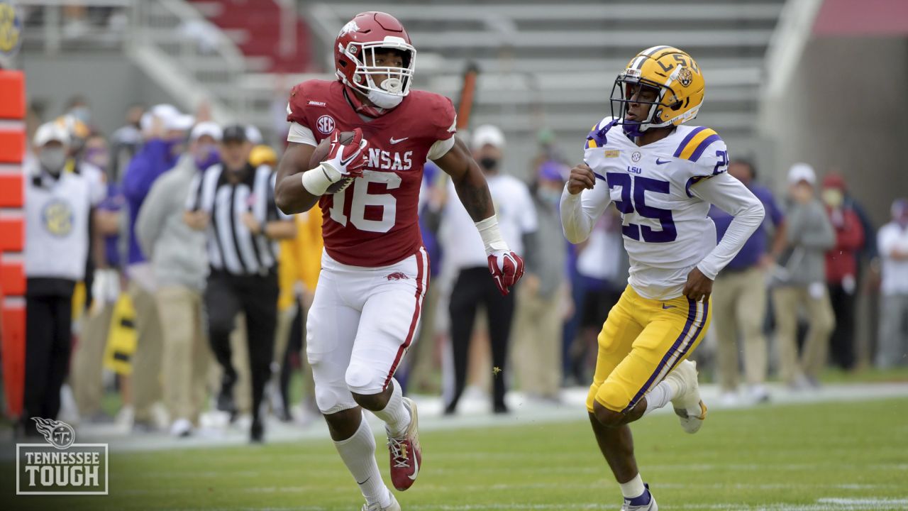 Titans Select Arkansas WR Treylon Burks in the First Round of the NFL Draft  After Trading A.J. Brown to the Eagles