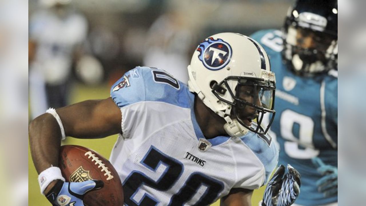 Tennessee Titans running back Ahmard Hall (45) heads upfield