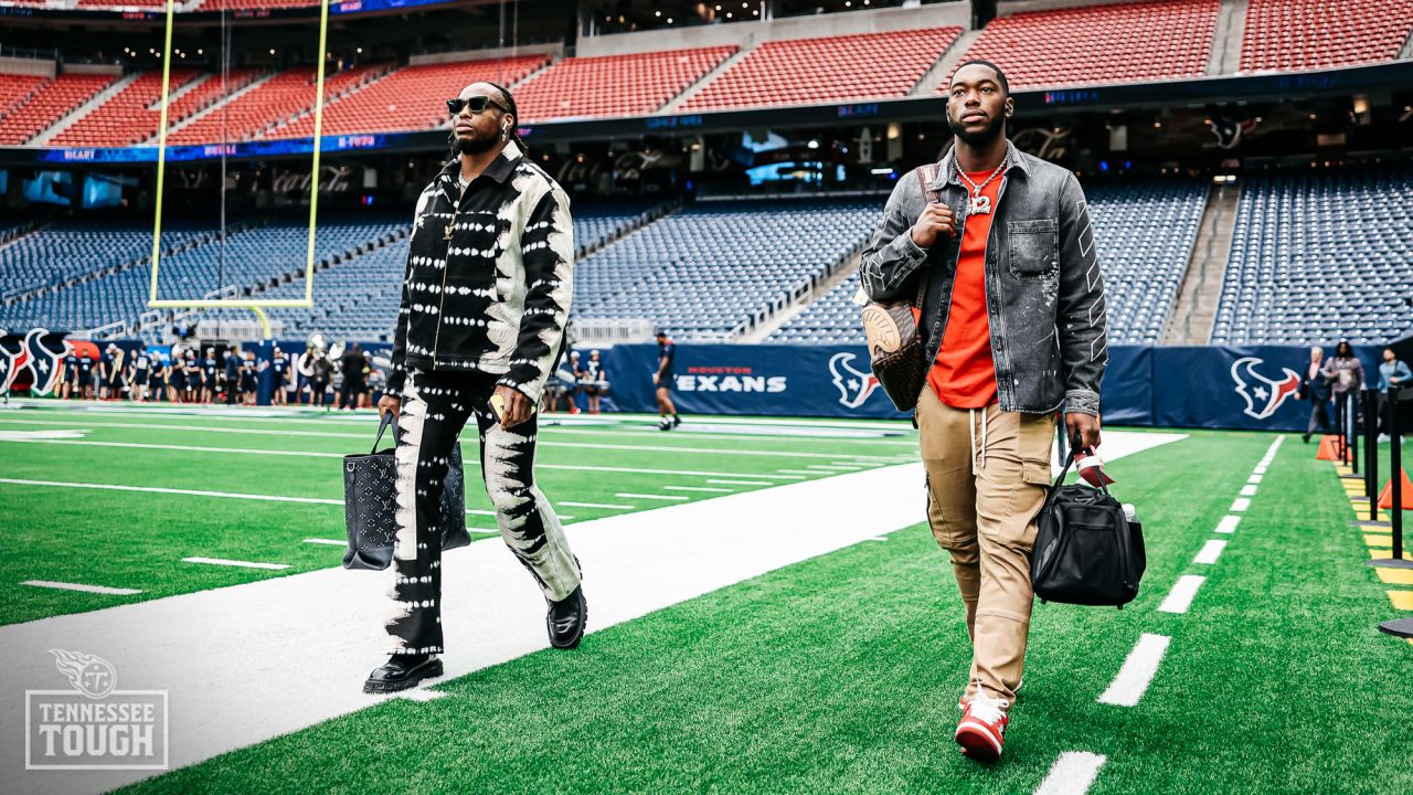 January 9, 2022: Tennessee Titans wide receiver Racey McMath (81) enters  the field prior to an NFL football game between the Tennessee Titans and  the Houston Texans at NRG Stadium in Houston