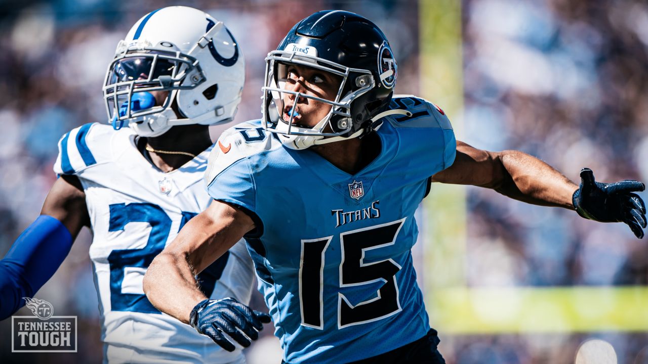 Tennessee Titans wide receiver Nick Westbrook-Ikhine (15) during an NFL  football game against the New Orleans Saints, Sunday, Sep. 10, 2023, in New  Orleans. (AP Photo/Tyler Kaufman Stock Photo - Alamy