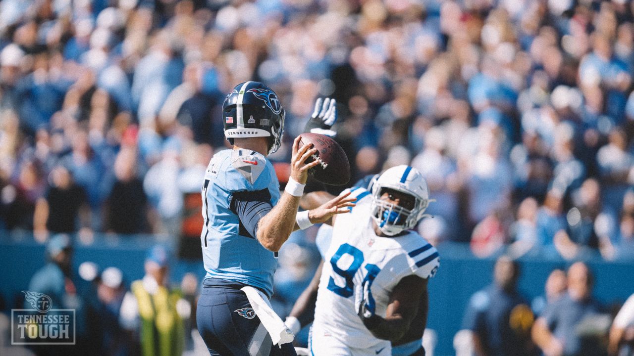 Indianapolis Colts Vs. Tennessee Titans. NFL Game. American Football League  Match. Silhouette Of Professional Player Celebrate Touch Down. Screen In  Background. Stock Photo, Picture And Royalty Free Image. Image 151155752.