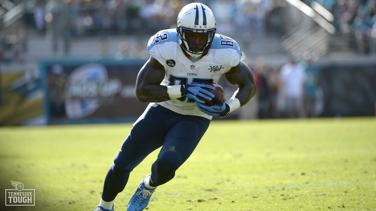 Tennessee Titans outside linebacker Harold Landry (58) follows a play  during the second half of an NFL football game against the Jacksonville  Jaguars, Sunday, Oct. 10, 2021, in Jacksonville, Fla. (AP Photo/Phelan