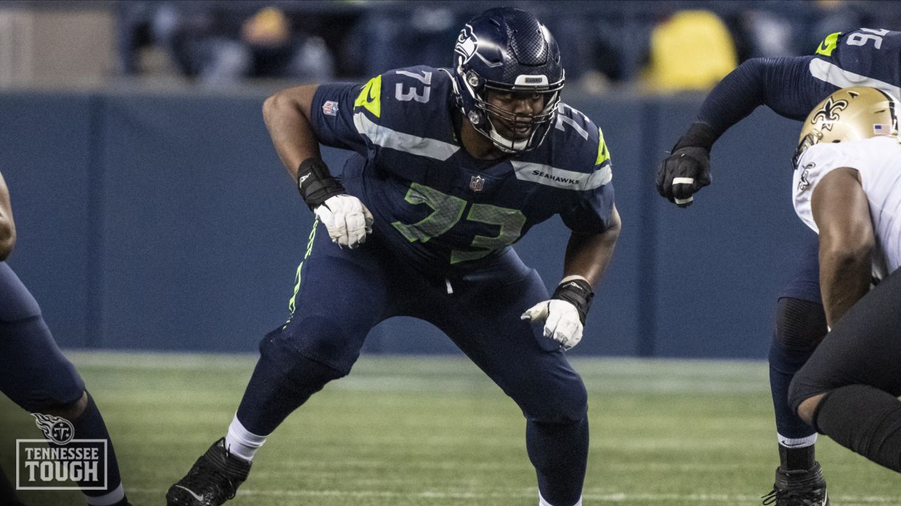 Seattle Seahawks safety Josh Jones (13) looks on during an NFL football  game against the Las