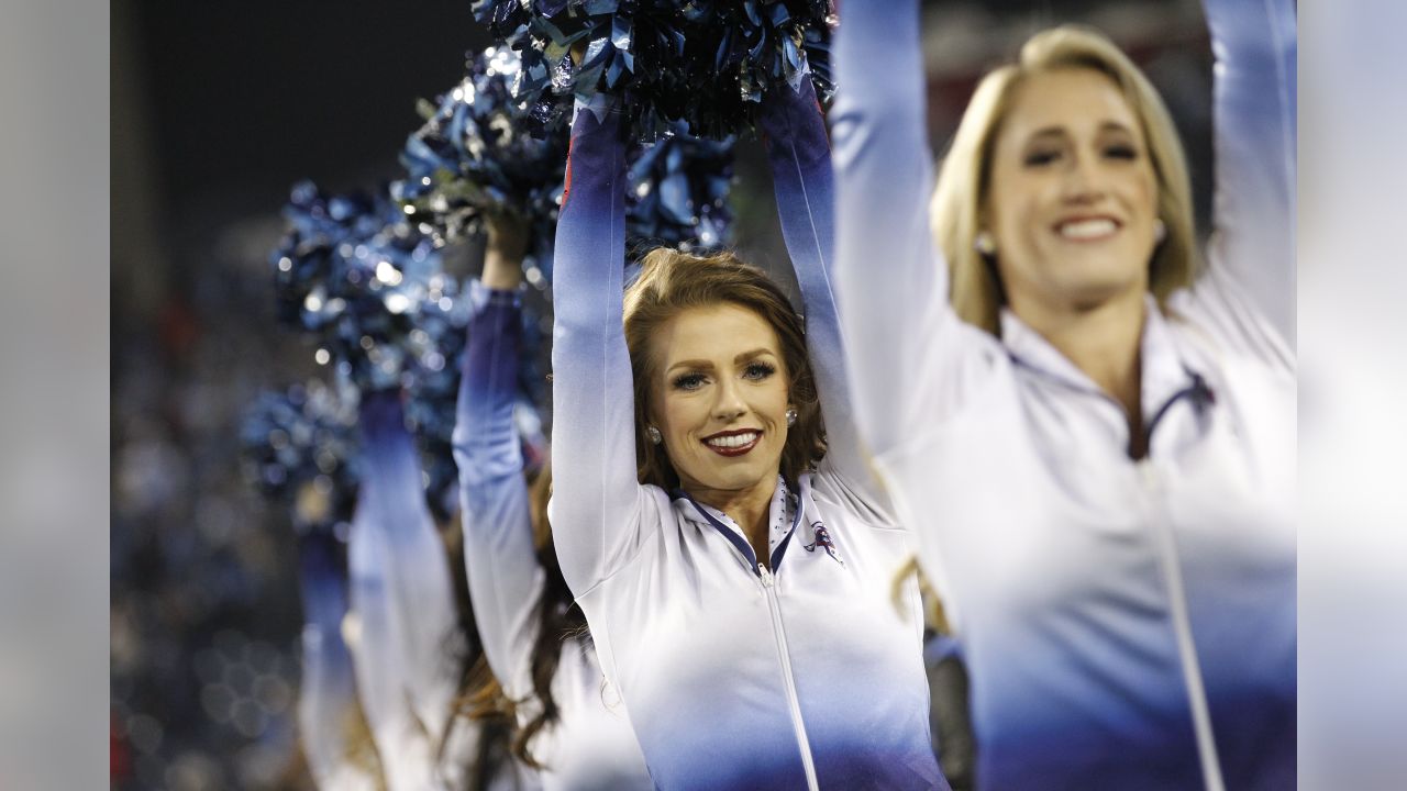 Cheerleaders of the Jacksonville Jaguars performs on the field