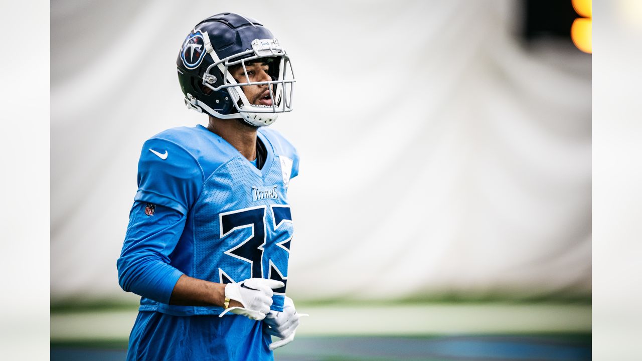 Tennessee Titans safety Amani Hooker (37) walks of the field after an NFL  football training camp practice Monday, July 31, 2023, in Nashville, Tenn.  (AP Photo/George Walker IV Stock Photo - Alamy