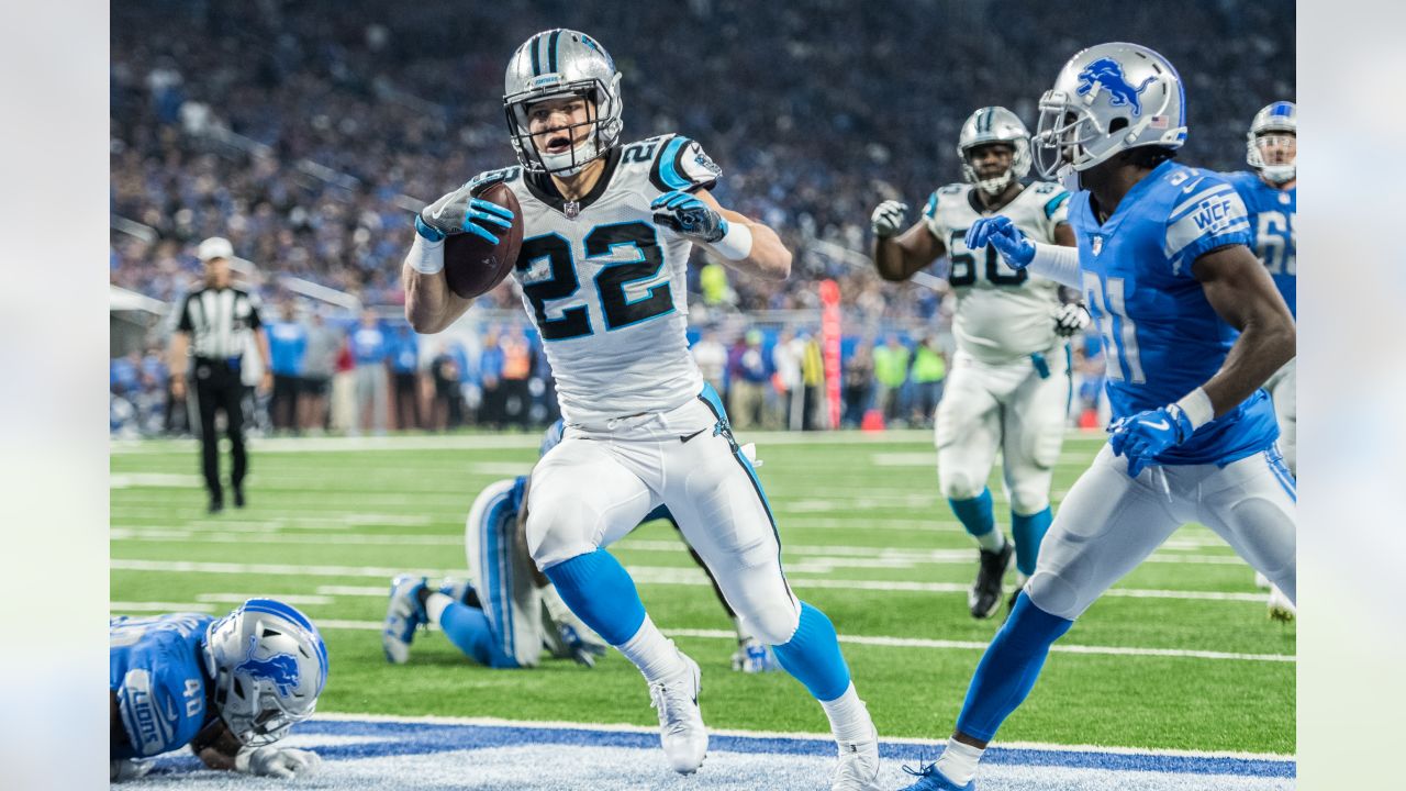 Carolina Panthers running back Christian McCaffrey warms up before an NFL  football game between the Carolina Panthers and the New England Patriots  Sunday, Nov. 7, 2021, in Charlotte, N.C. (AP Photo/Jacob Kupferman