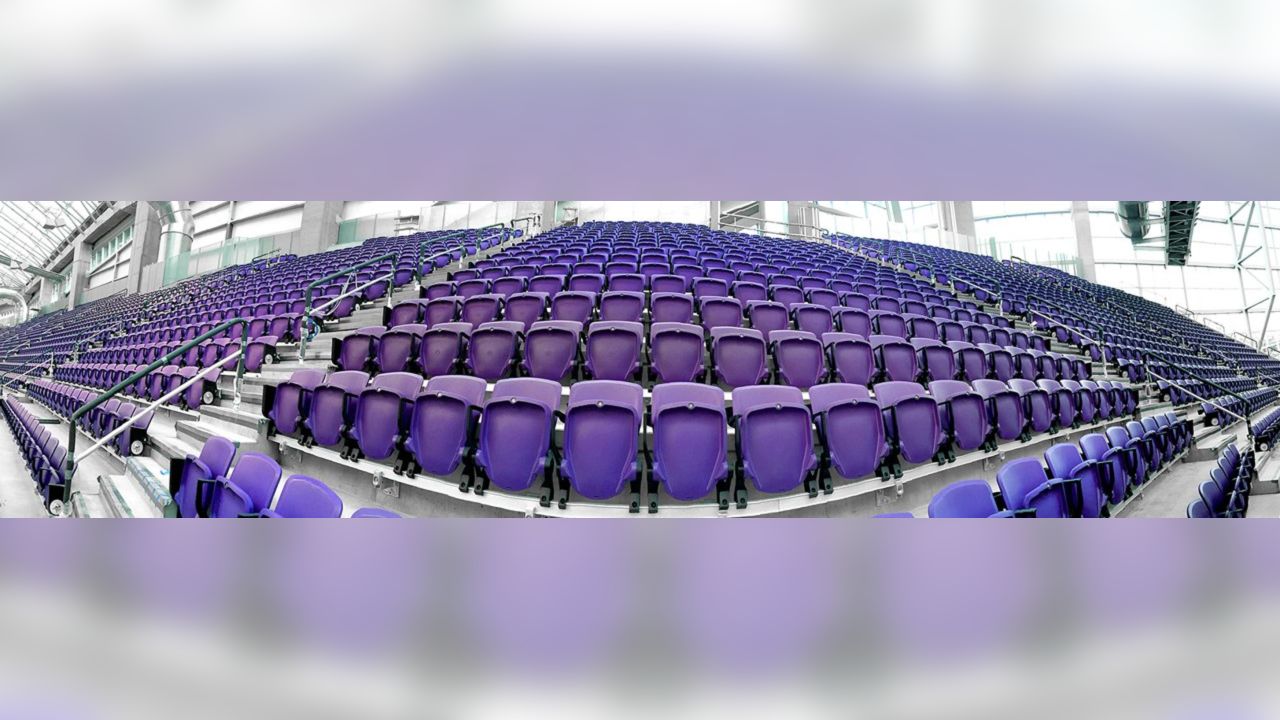 U.S. Bank Stadium home of the Minnesota Vikings with stadium and arena  seating and telescoping stands manufactured by Irwin Seating Company