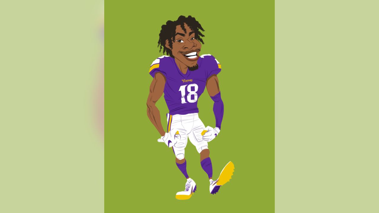 Justin Jefferson Minnesota Vikings 50 x 60 Player Caricature