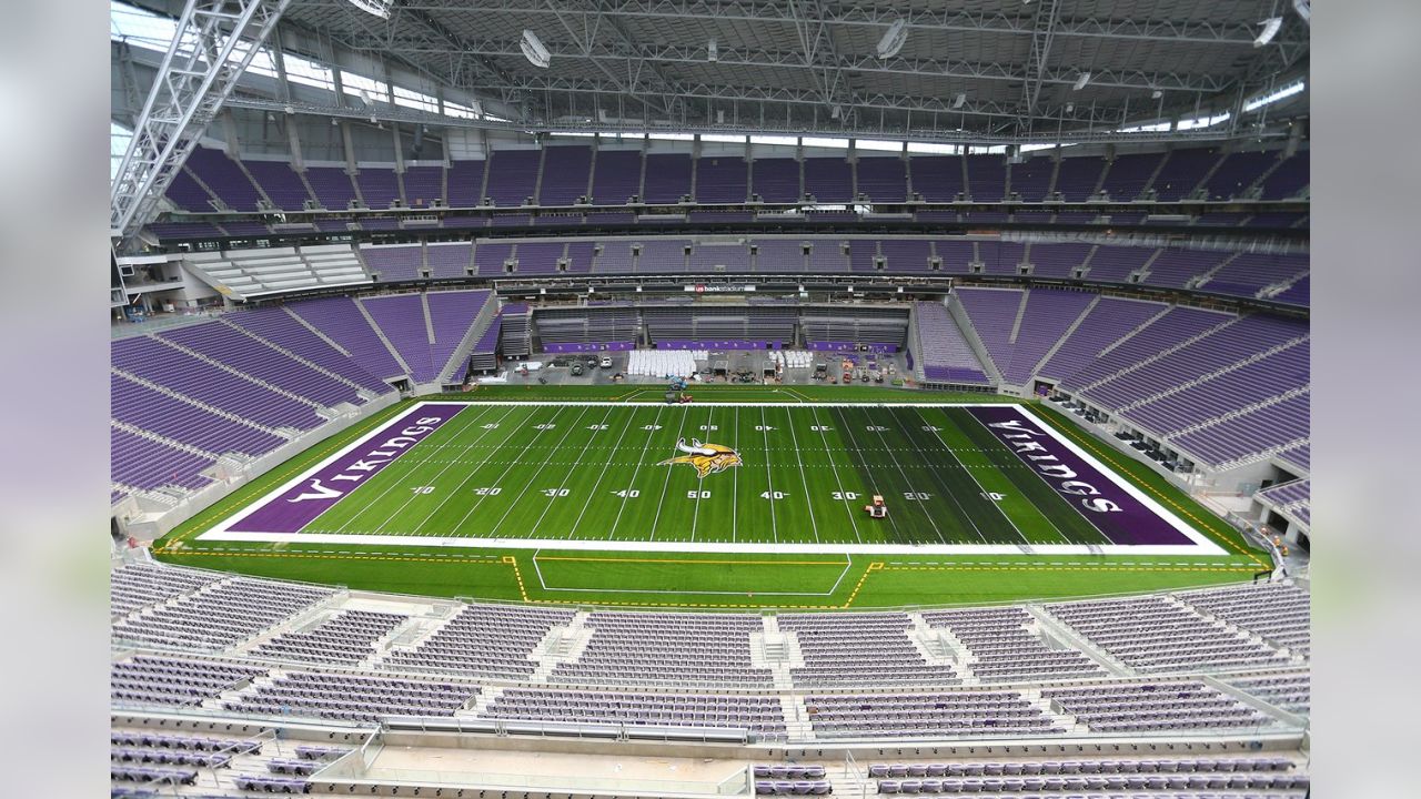 Norseman Logo, End Zones Complete at U.S. Bank Stadium