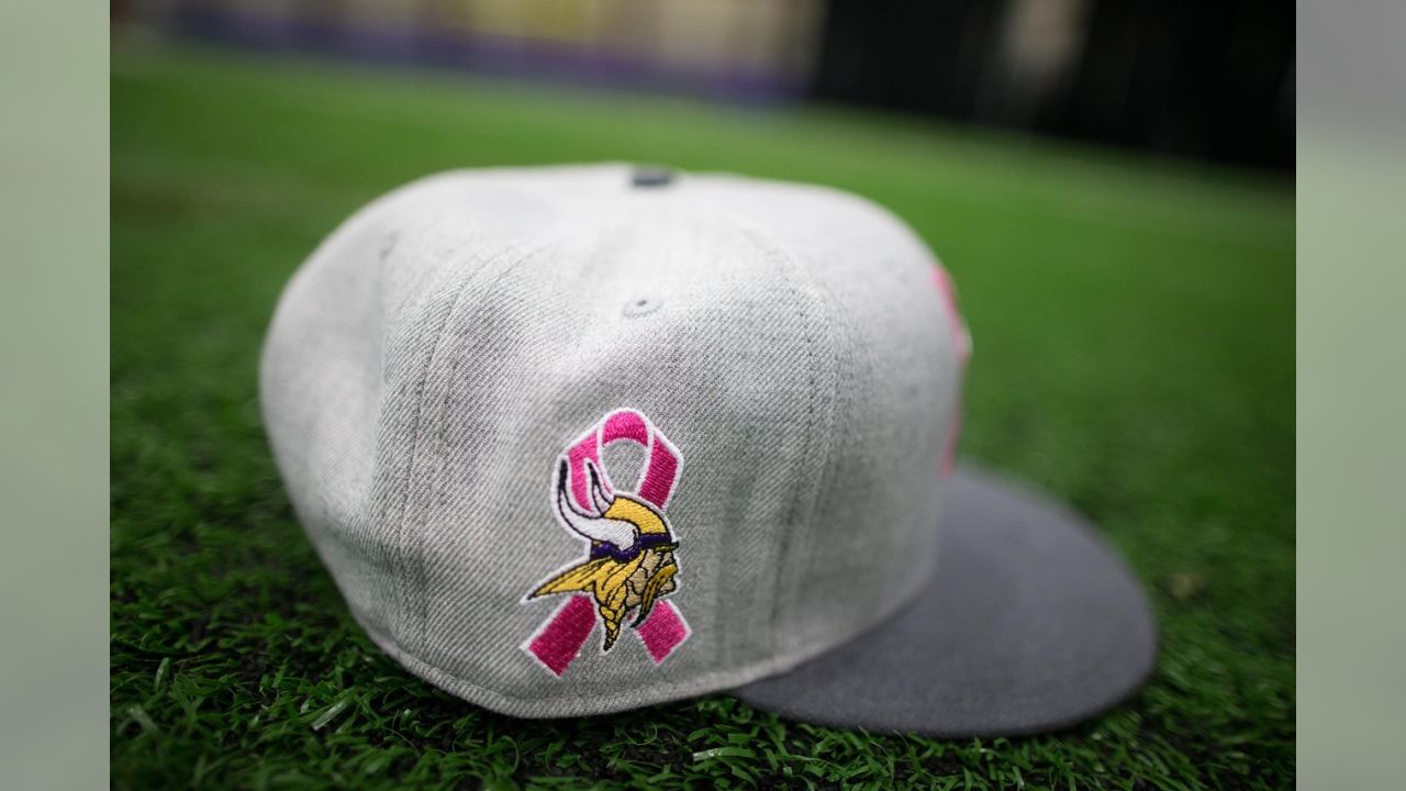 Minnesota Vikings NFL New Era Gray Pink Breast Cancer Awareness Hat XS-Small