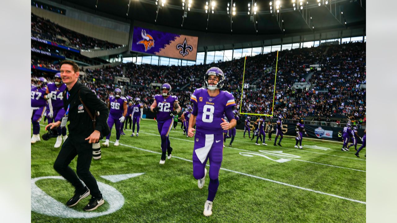 East Rutherford, New Jersey, USA. 6th Oct, 2019. Minnesota Vikings wide  receiver Adam Thielen (19) runs after a catch during a NFL game between the  Minnesota Vikings and the New York Giants