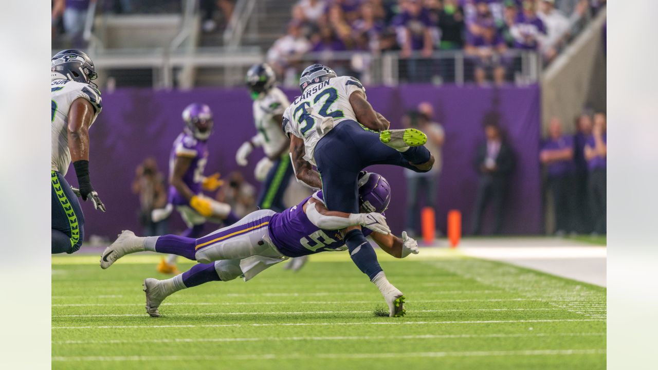 Minnesota Vikings middle linebacker Eric Kendricks reaches for a pass  during the NFL football team's training camp Friday, July 26, 2019, in  Eagan, Minn. (AP Photo/Jim Mone Stock Photo - Alamy