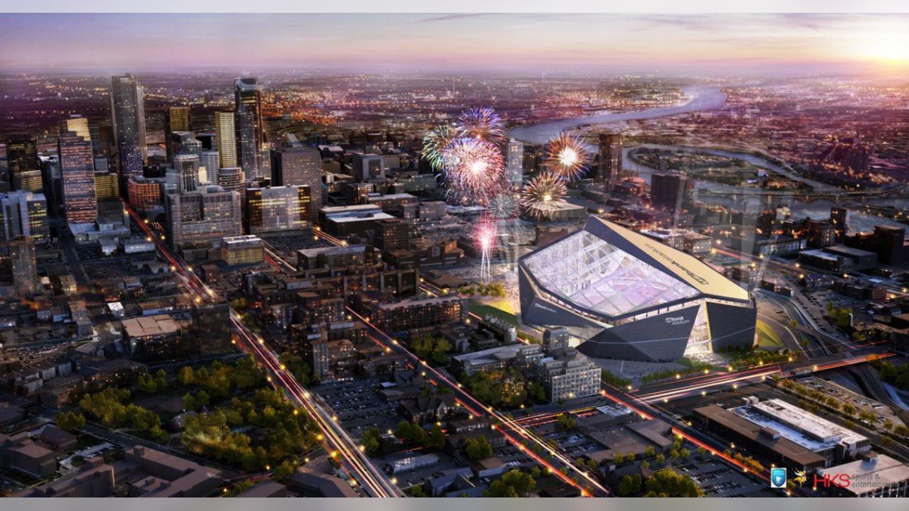 A general view of US Bank Stadium, the home of the Minnesota Vikings,  Saturday, Apr. 2, 2022, in Minneapolis. Photo via Credit: Newscom/Alamy  Live News Stock Photo - Alamy