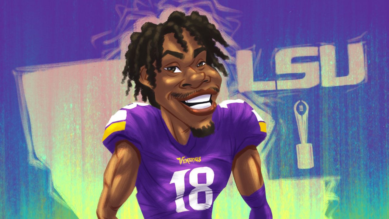 Justin Jefferson Graphic Toon Minnesota Vikings Football Griddy