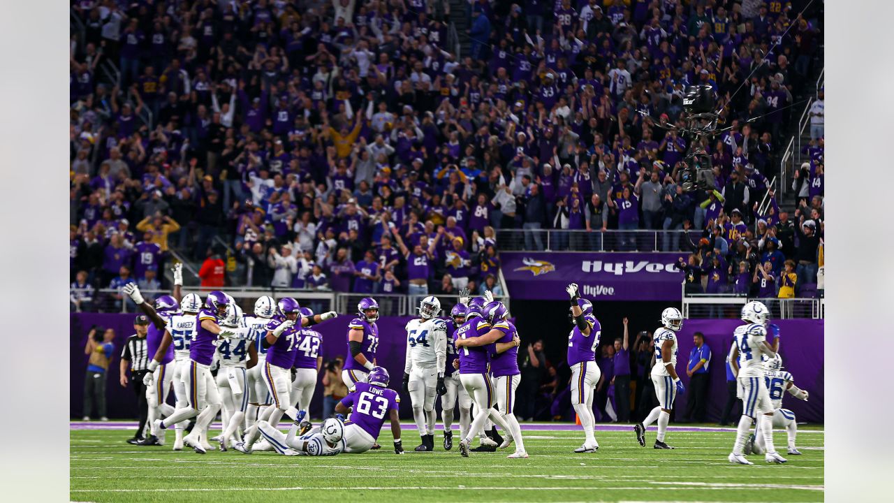 Indianapolis Colts vs. Minnesota Vikings . NFL Game. American Football  League match. Silhouette of professional player celebrate touch down.  Screen in Stock Photo - Alamy