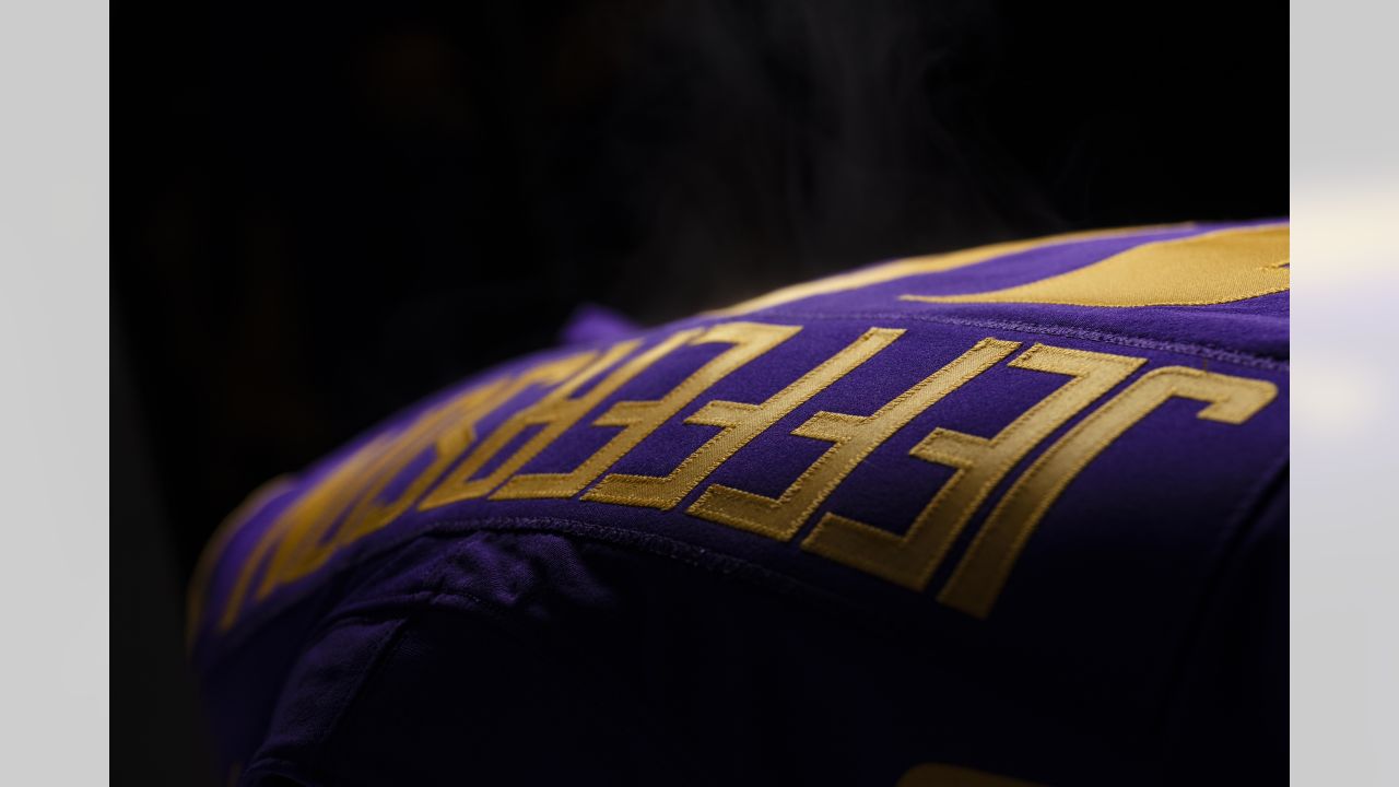 Equipment Staff Prepares Primetime Purple Jerseys for Vikings-Cowboys Game