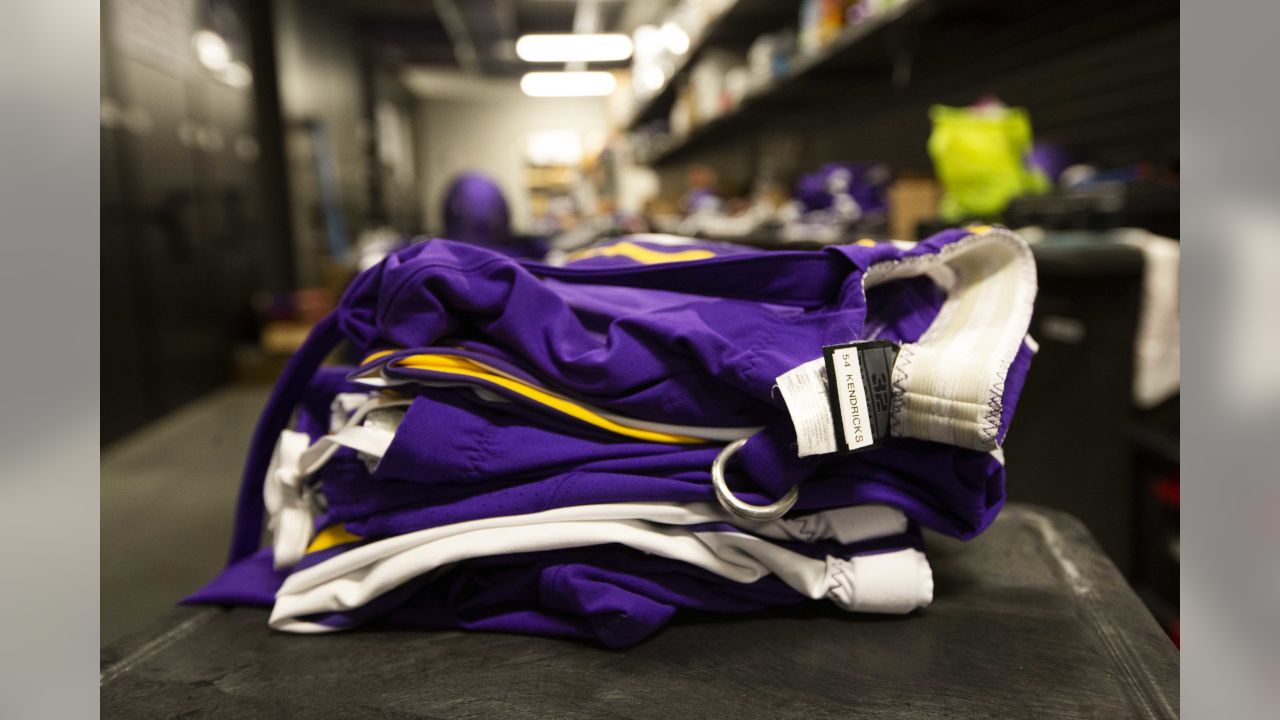 Equipment Staff Readies Uniforms For Sunday