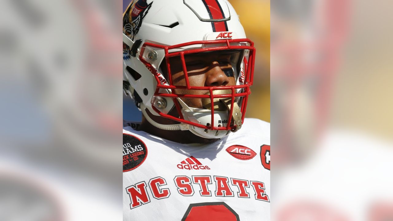 North Carolina State defensive end Bradley Chubb jumps 36 inches