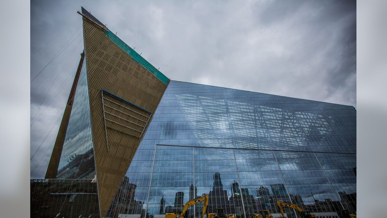 U.S. Bank Stadium home of the Minnesota Vikings with stadium and arena  seating and telescoping stands manufactured by Irwin Seating Company