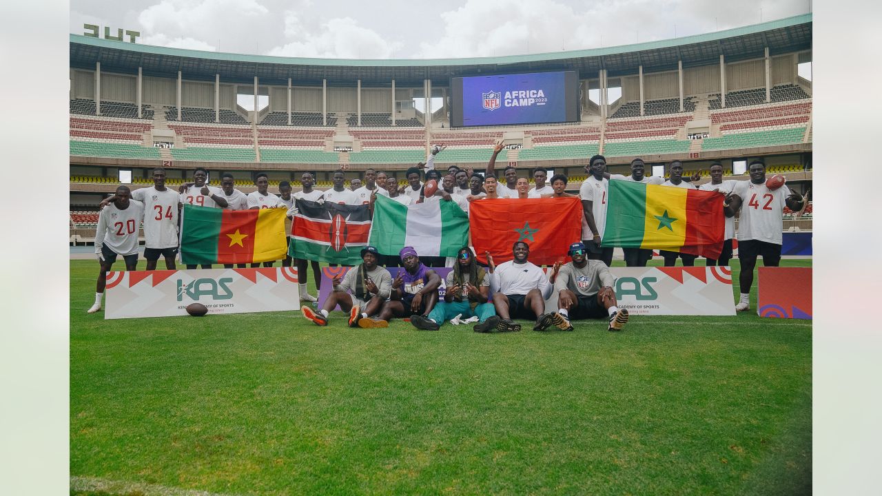 Brian Asamoah II Coaches Athletes at NFL Africa Camp