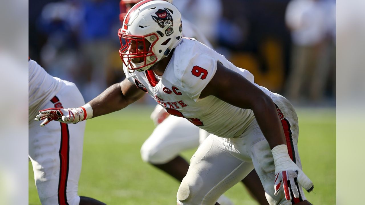 North Carolina State defensive end Bradley Chubb jumps 36 inches