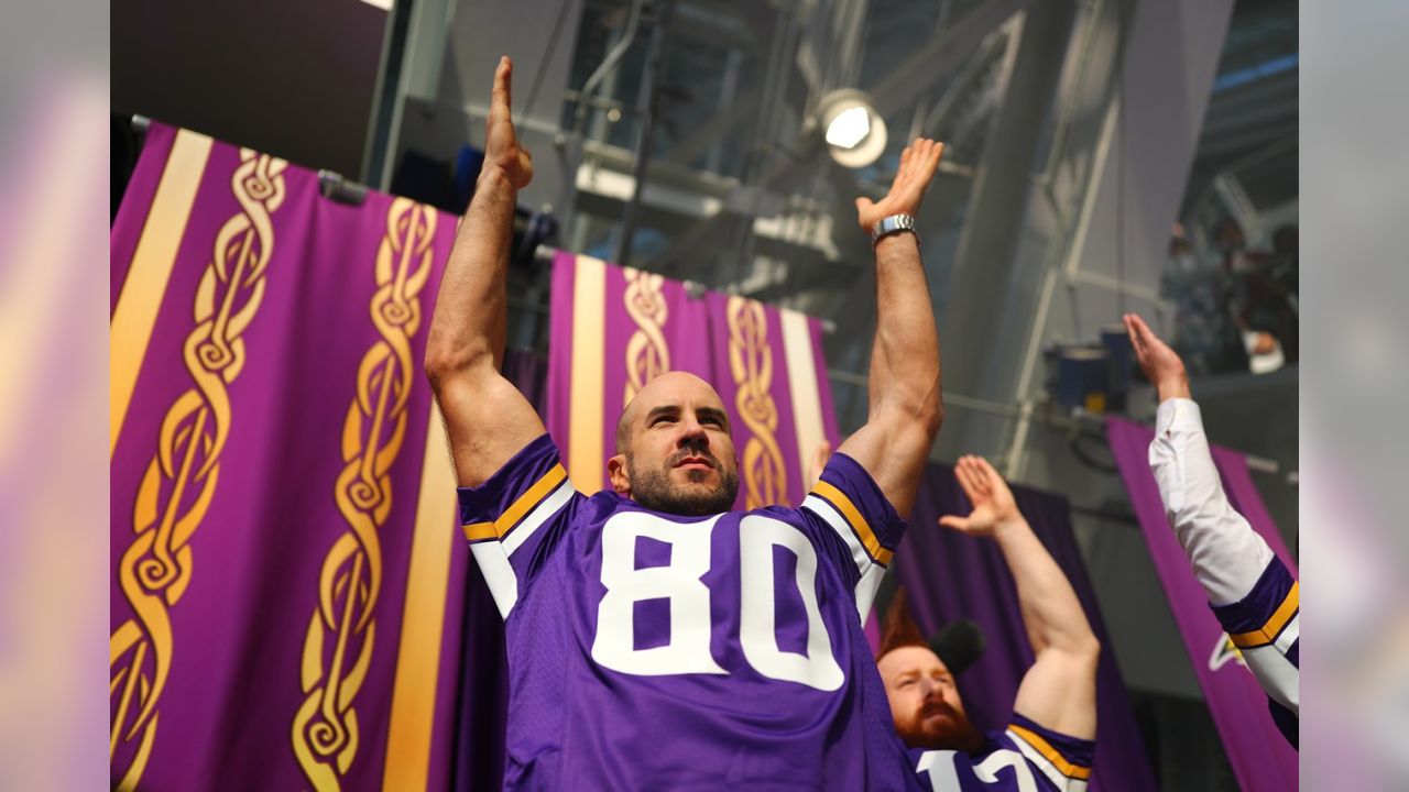 Cesaro, Sheamus and Curtis Axel take part in the Minnesota Vikings