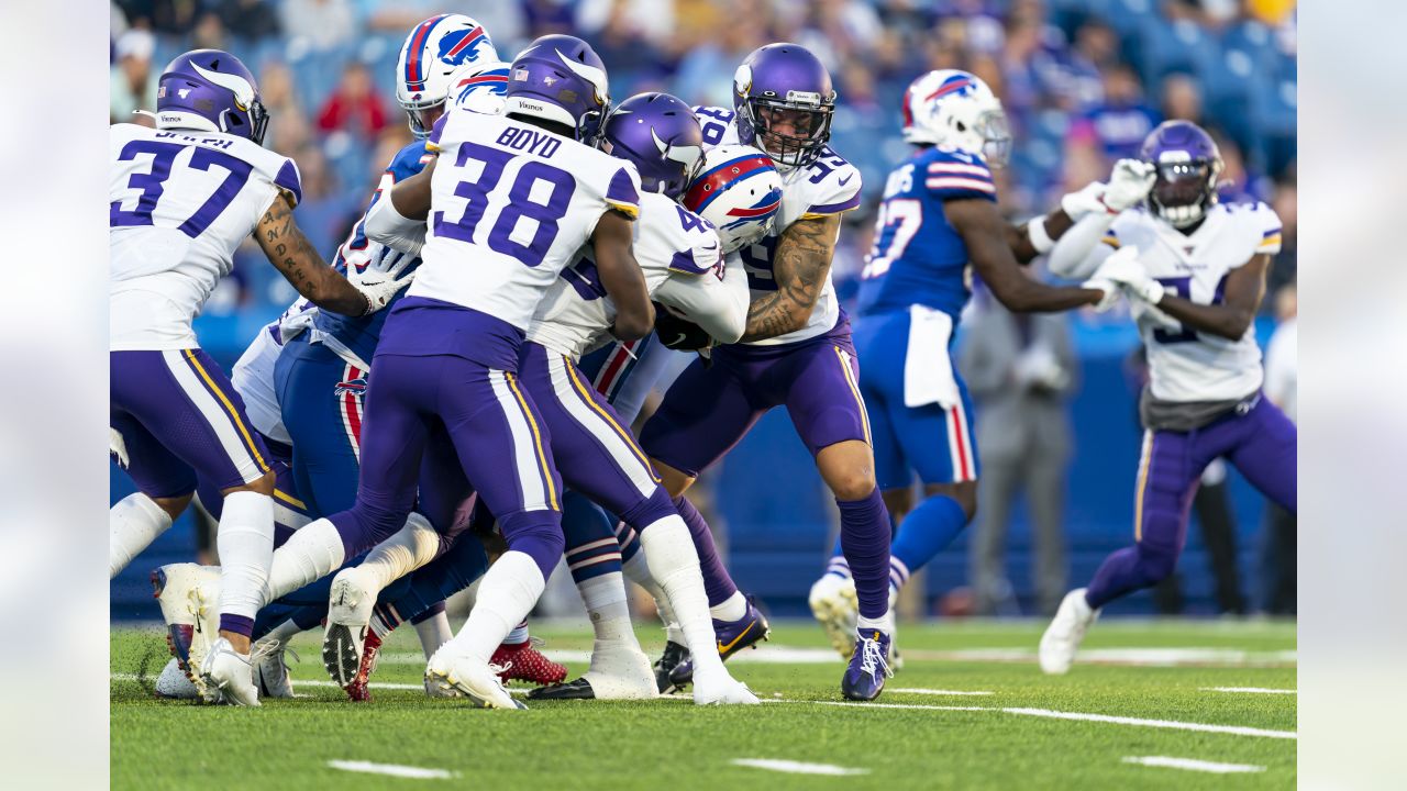 Buffalo Bills linebacker Tremaine Edmunds (49) drops back during the first  half of an NFL football game against the New England Patriots on Sunday,  Jan. 8, 2023, in Orchard Park, N.Y. (AP