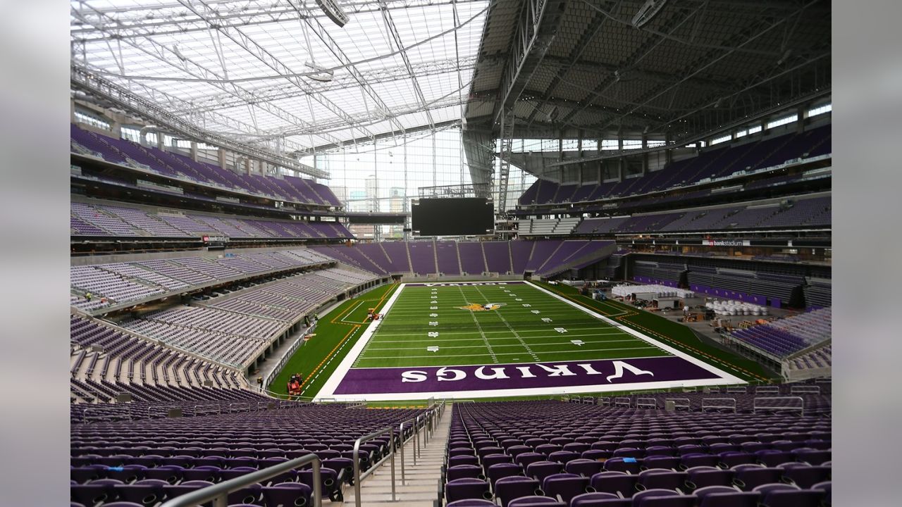 Norseman Logo, End Zones Complete at U.S. Bank Stadium