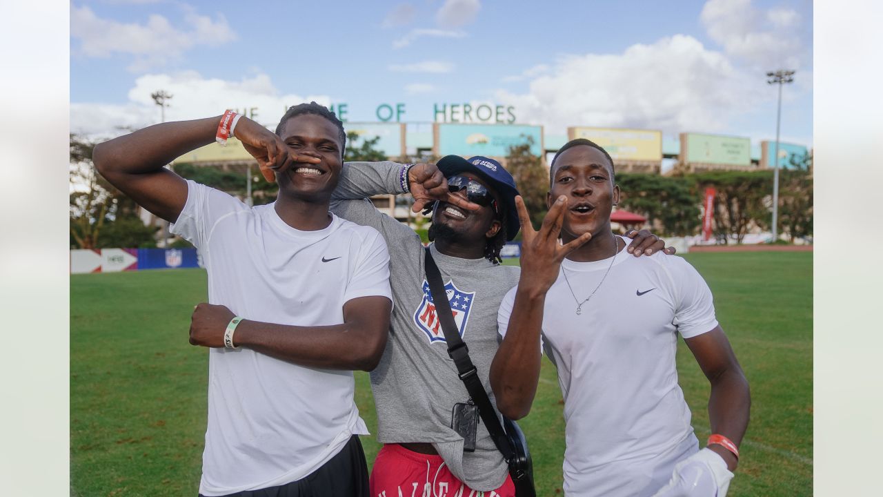 Brian Asamoah II Coaches Athletes at NFL Africa Camp