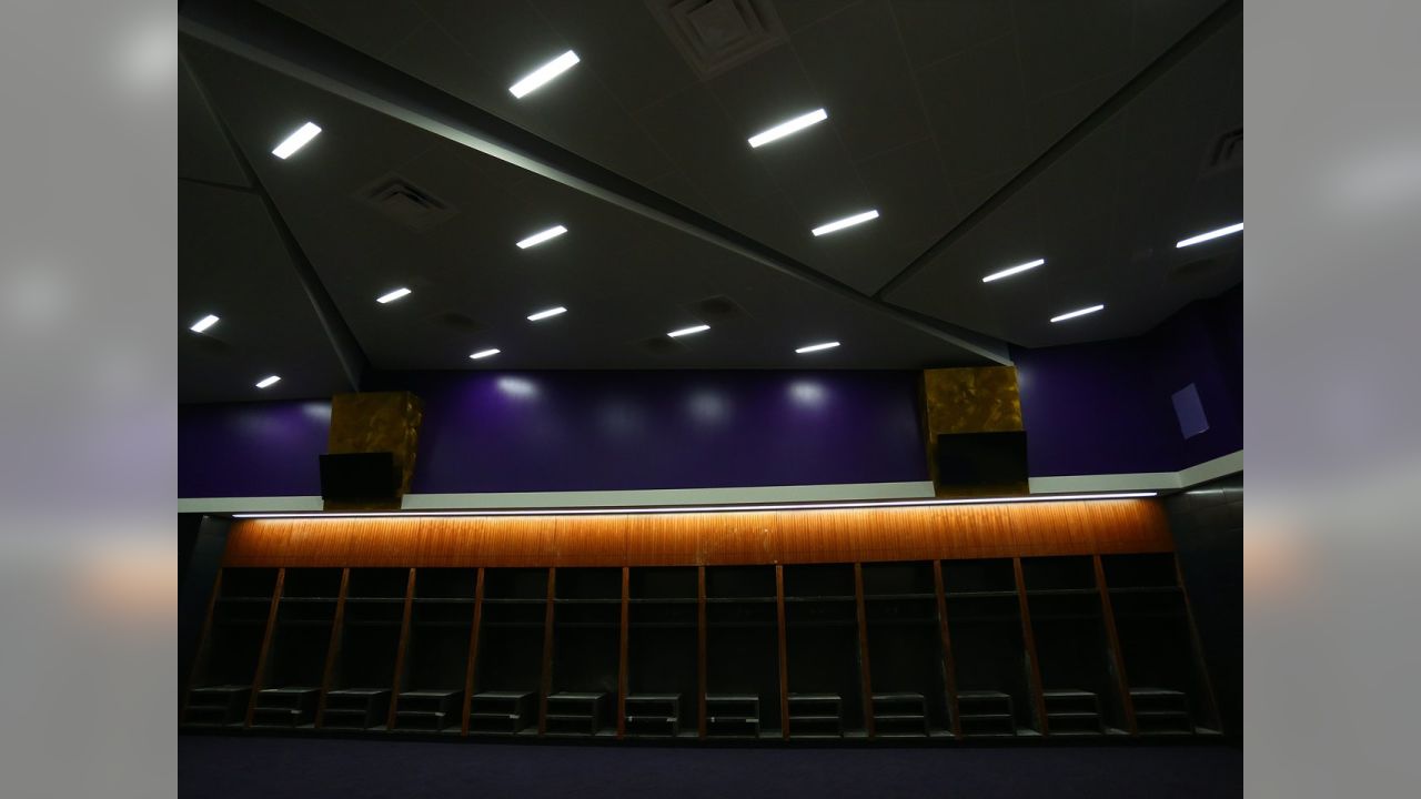 Large Vikings Locker Room Space at U.S. Bank Stadium Taking Shape