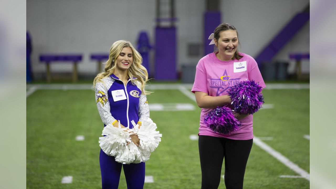 NFC cheerleader Carli P of the Minnesota Vikings performs during the first  half of the Pro Bowl NFL football game, Sunday, Feb. 6, 2022, in Las Vegas.  (AP Photo/Rick Scuteri Stock Photo 