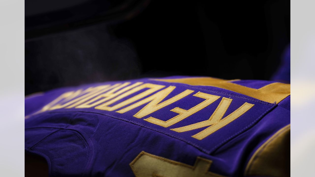 Equipment Staff Prepares Primetime Purple Jerseys for Vikings-Cowboys Game