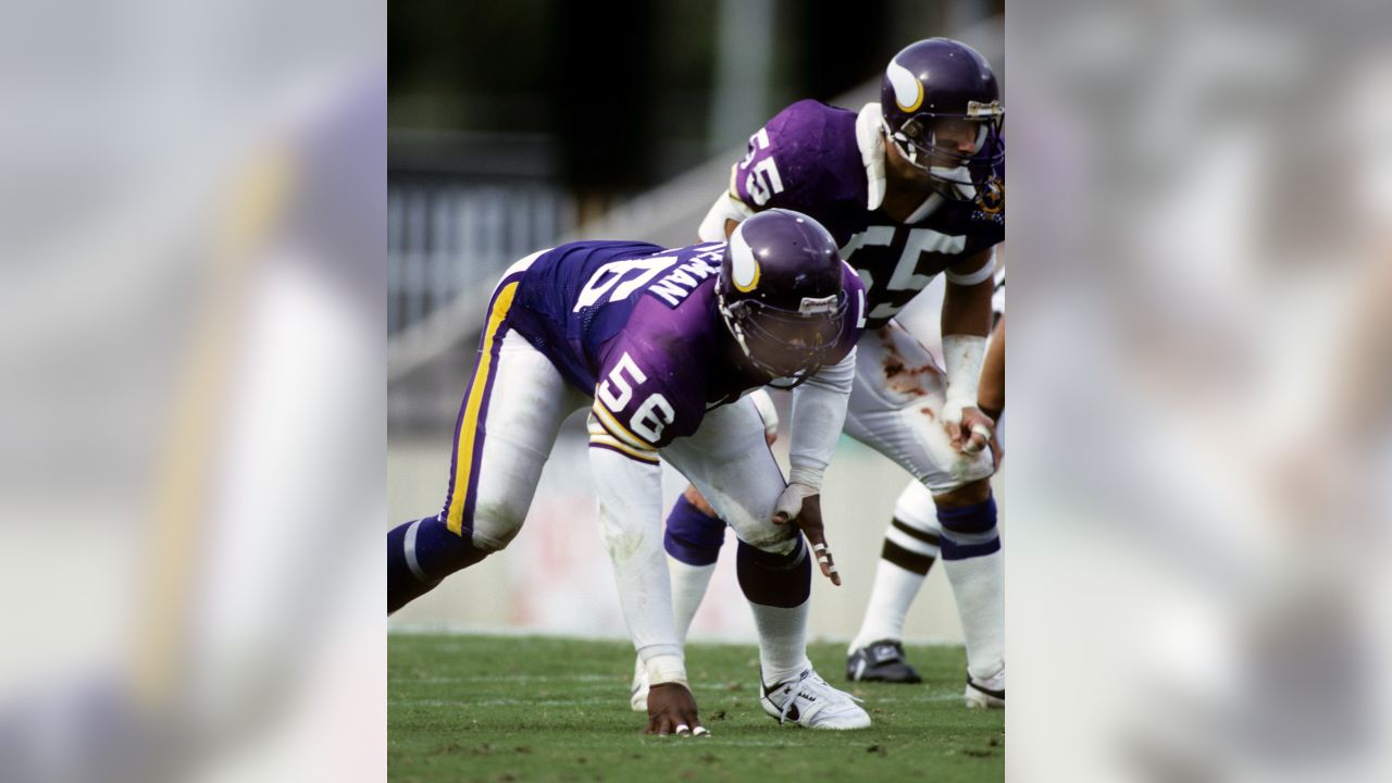 Former Minnesota Vikings' Chris Doleman prepares to blow a Vikings horn  before an NFL football game between the Minnesota Vikings and the Green Bay  Packers Sunday, Oct. 23, 2011, in Minneapolis. (AP