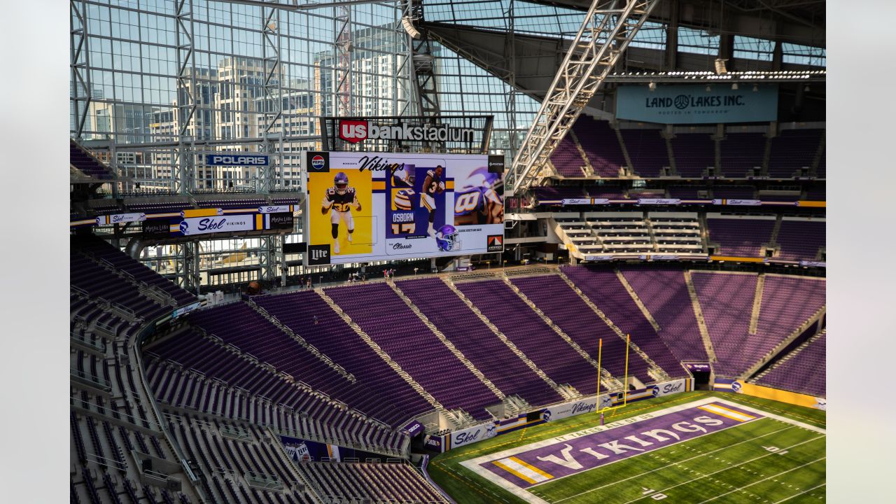 Fans gather at U.S. Bank Stadium in Minneapolis for Vikings season opener  against Buccaneers