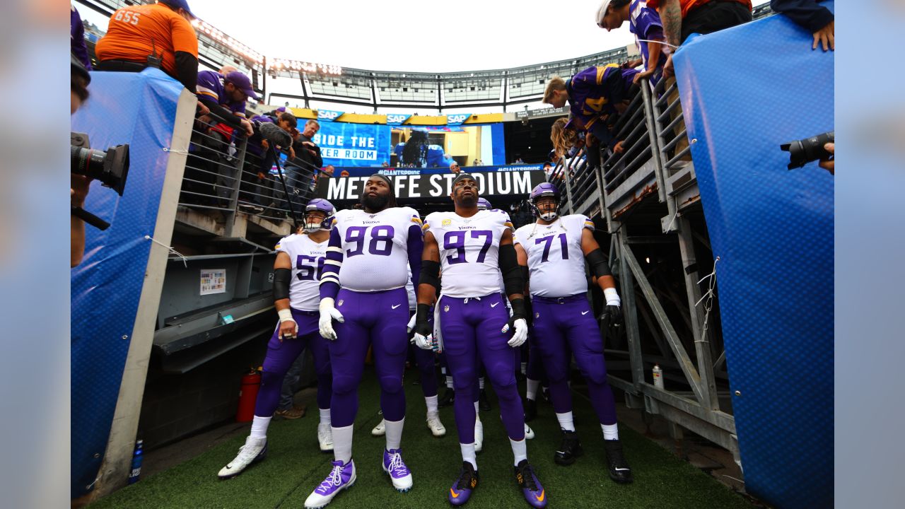 A goal post is wrapped in a Crucial Catch banner during an NFL