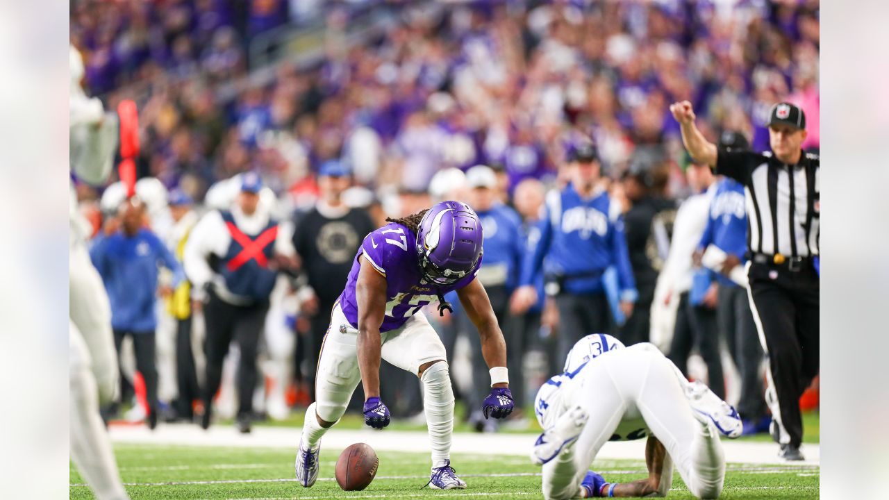 Indianapolis Colts vs. Minnesota Vikings . NFL Game. American Football  League match. Silhouette of professional player celebrate touch down.  Screen in Stock Photo - Alamy