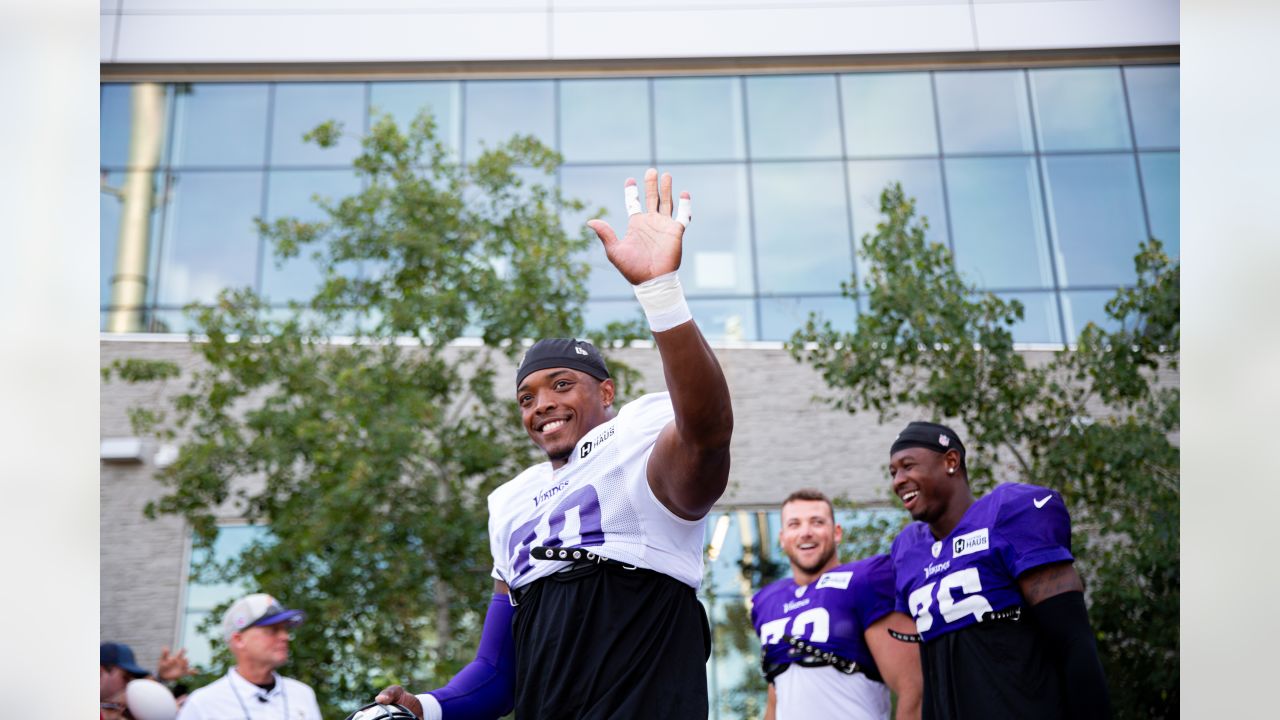 Minnesota Vikings tackle Brian O'Neill warms up before their game against  the San Francisco 49ers during an NFL preseason football game, Saturday,  Aug. 20, 2022, in Minneapolis. (AP Photo/Craig Lassig Stock Photo 