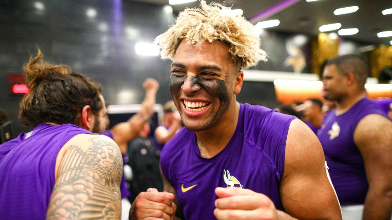 Fans cheer in U.S. Bank Stadium during the second half of an NFL football  game between the Minnesota Vikings and the Atlanta Falcons, Sunday, Sept.  8, 2019, in Minneapolis. (AP Photo/Bruce Kluckhohn