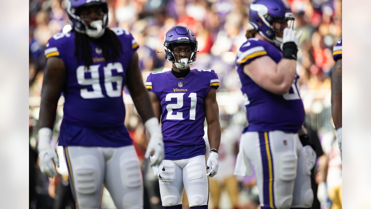 Minnesota Vikings cornerback Akayleb Evans (21) in action during