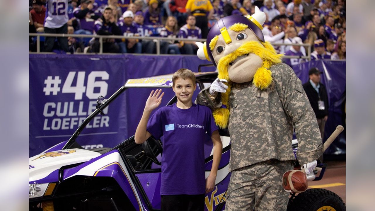 Minnesota Vikings mascot Viktor prior to the NFL International