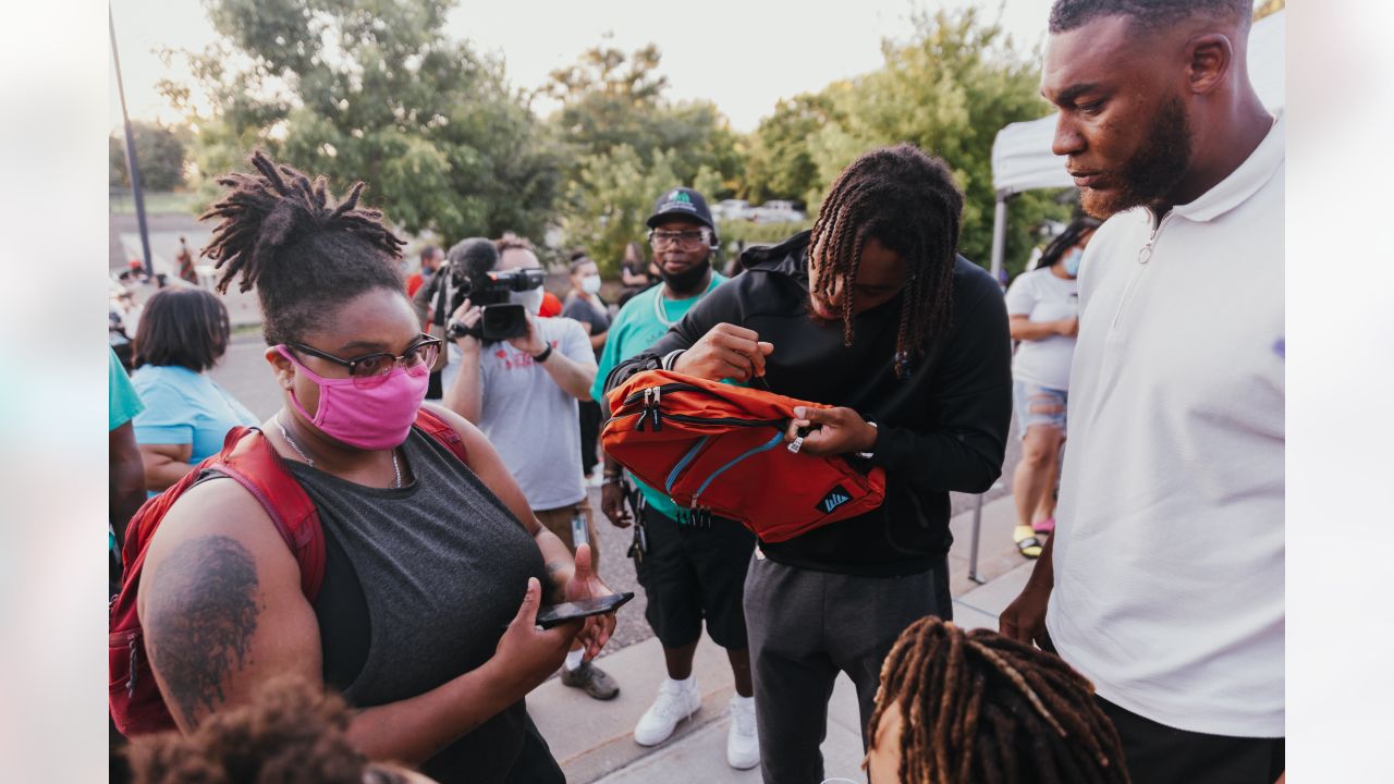 Justin Jefferson Has Back(pack)s of Students Heading to School