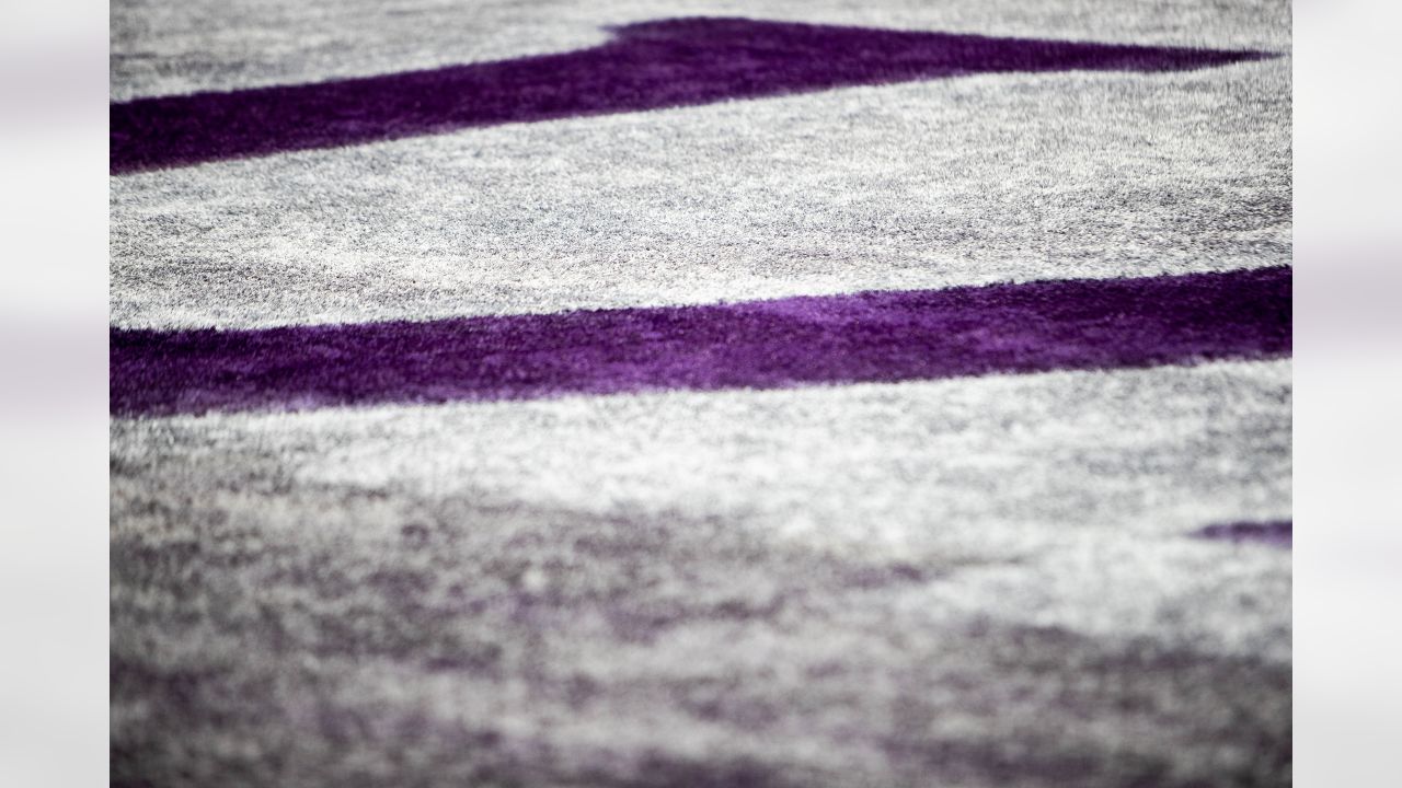 U.S. Bank Stadium Field Painted for Winter Whiteout Game