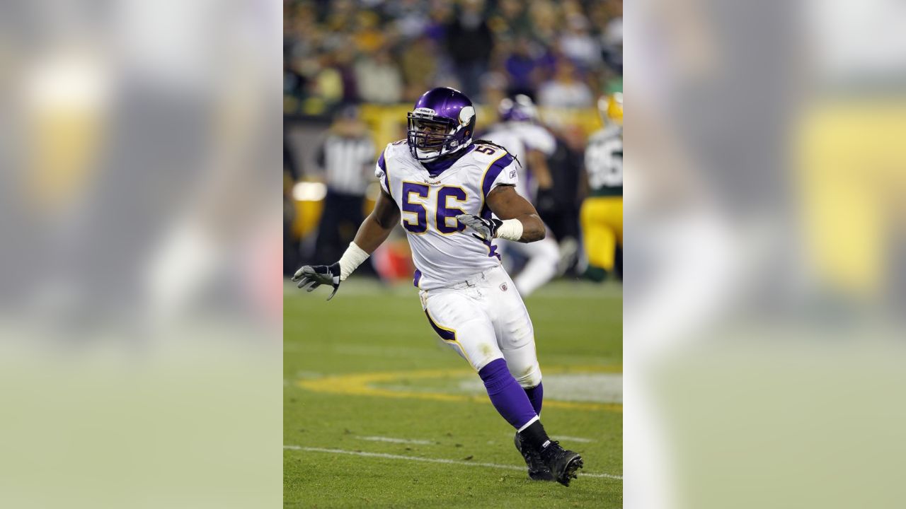 Minnesota Vikings middle linebacker E.J. Henderson is shown during NFL  football training camp Monday, Aug. 3, 2009, in Mankato, Minn. Henderson,  known as much for his quiet disposition as he is for